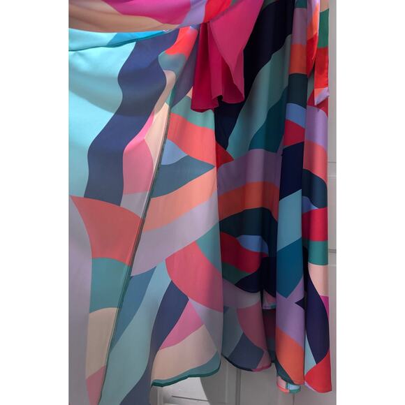 NWT Hutch Gemma Colorful Abstract Wrap Maxi Dress Size S - Picture 5 of 15